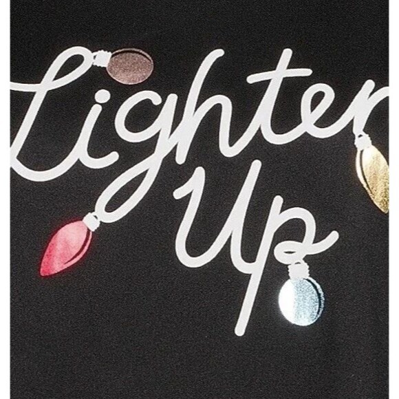 Festive Christmas Pajama Set Womens Size XL Lighten Up Holiday Loungewear Cozy - Picture 2 of 2